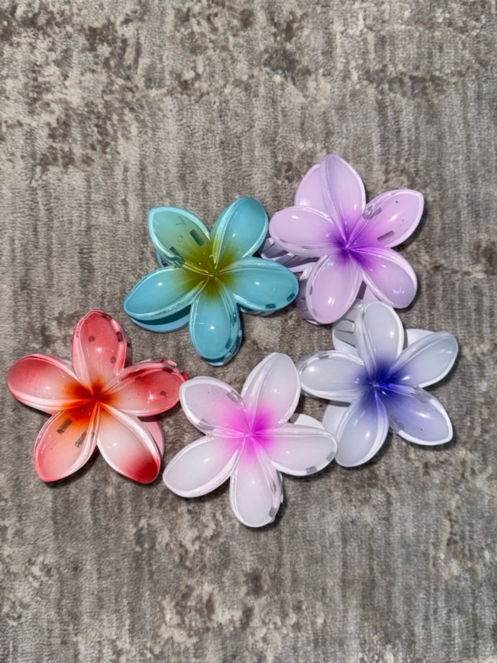 Colorful Plumeria Flower Hair Clips - Assorted Pastels
